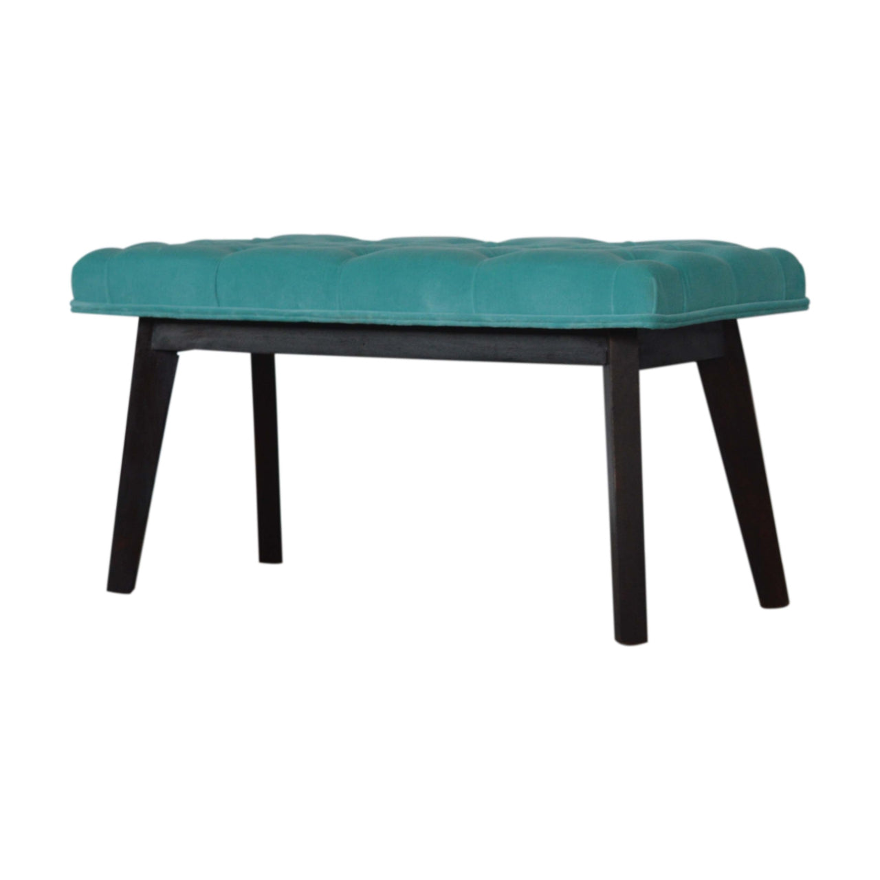 Nordic Style Aqua Velvet Hallway Bench
