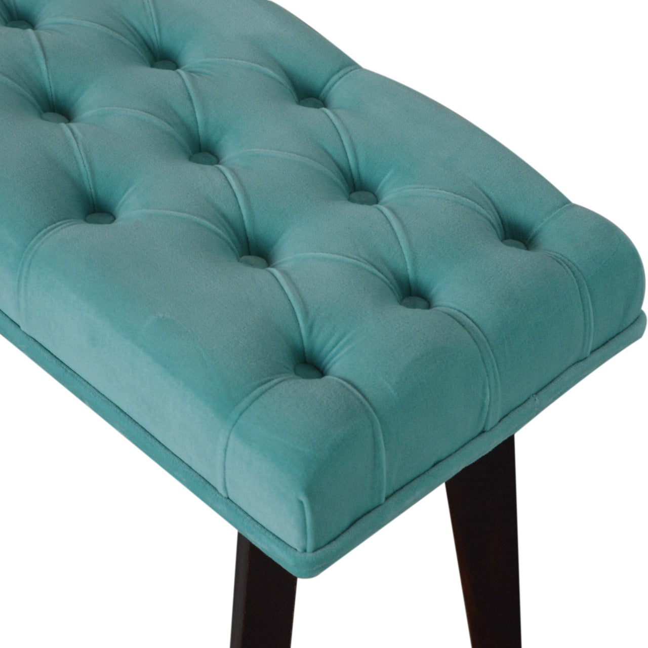 Nordic Style Aqua Velvet Hallway Bench