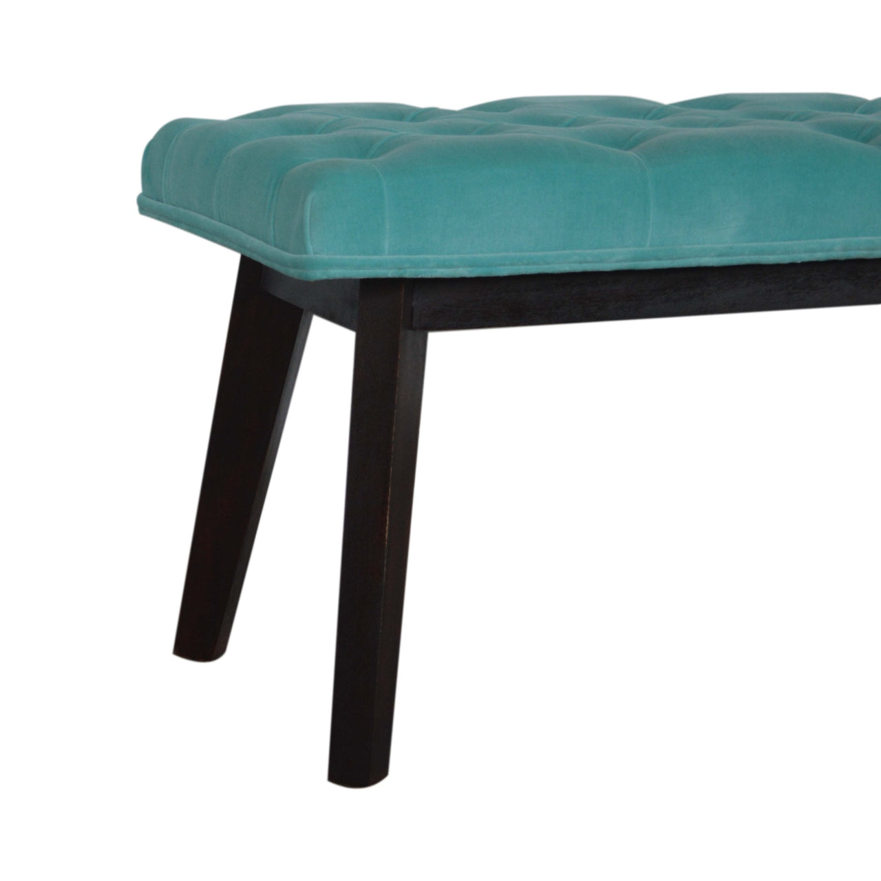 Nordic Style Aqua Velvet Hallway Bench
