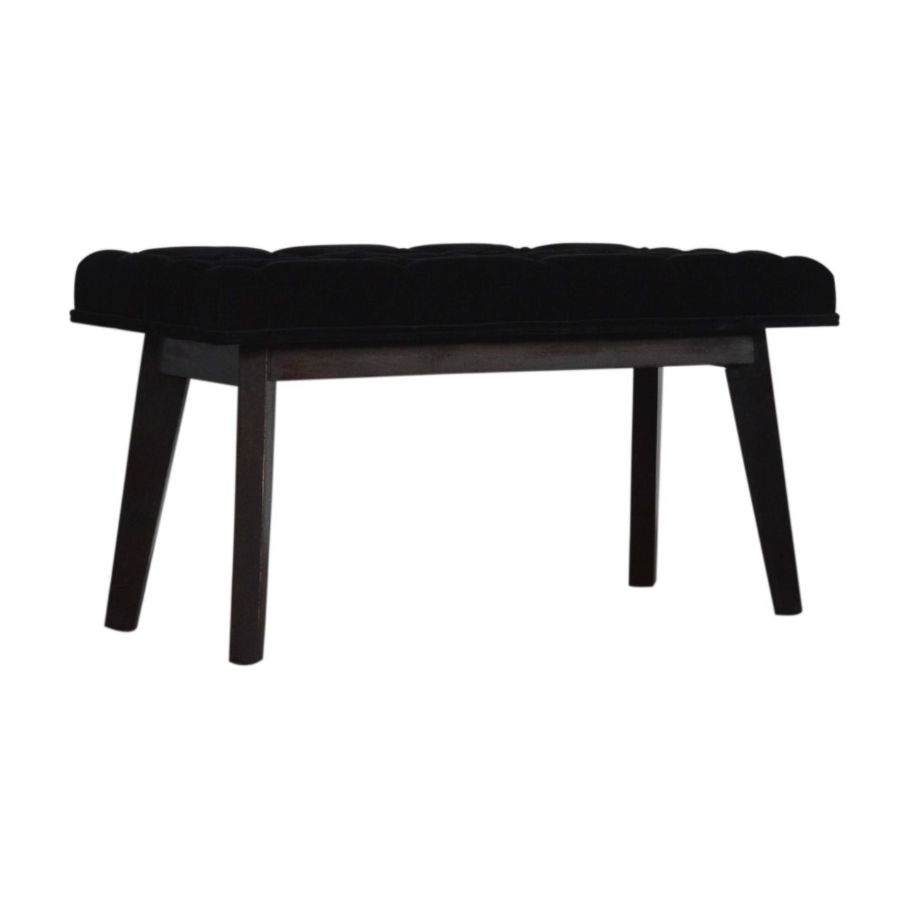 Nordic Style Black Velvet Hallway Bench