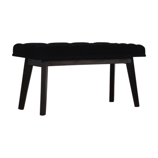 Nordic Style Black Velvet Hallway Bench