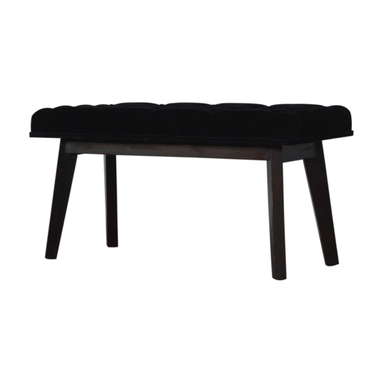 Nordic Style Black Velvet Hallway Bench