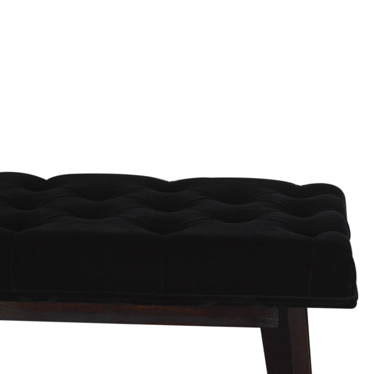Nordic Style Black Velvet Hallway Bench
