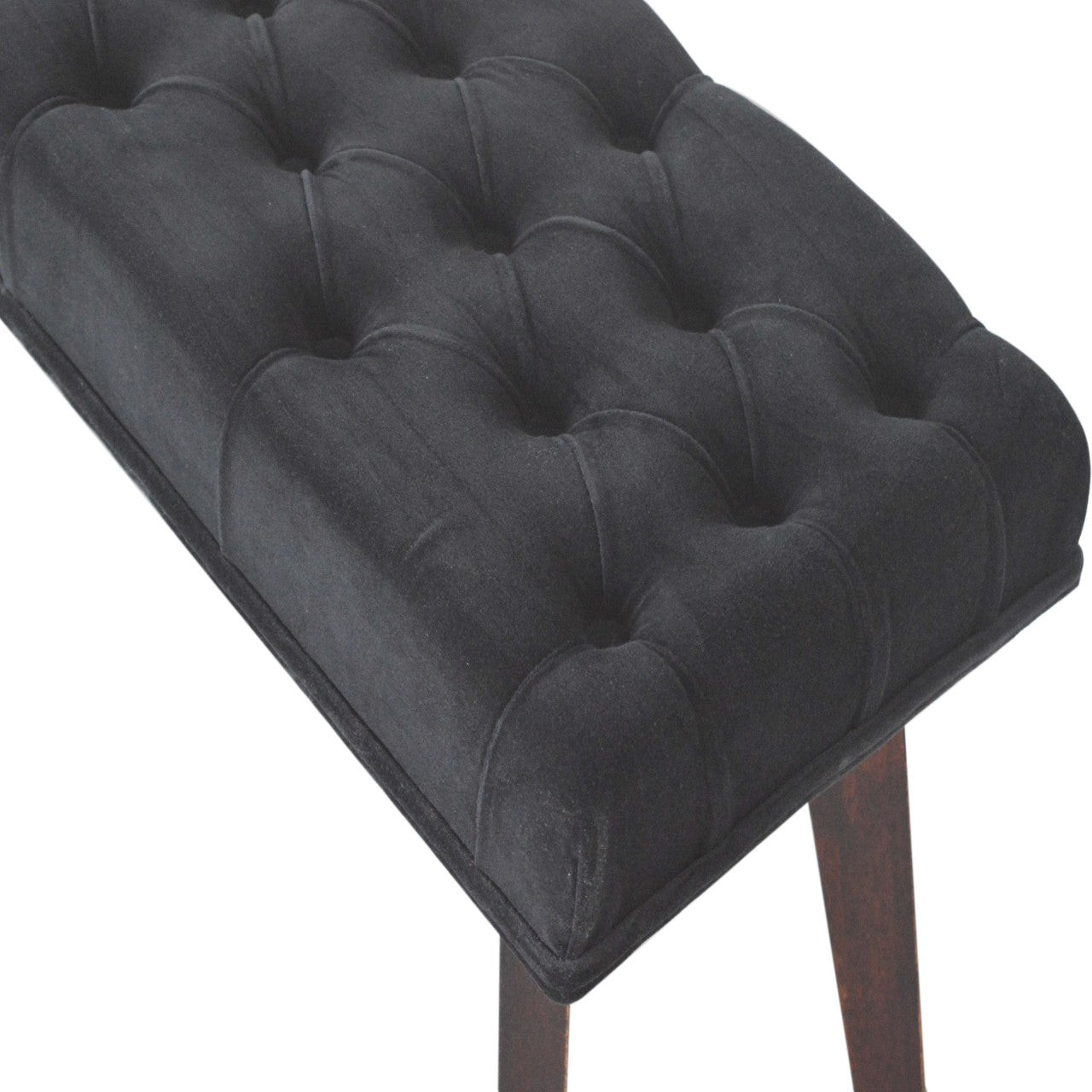 Nordic Style Black Velvet Hallway Bench