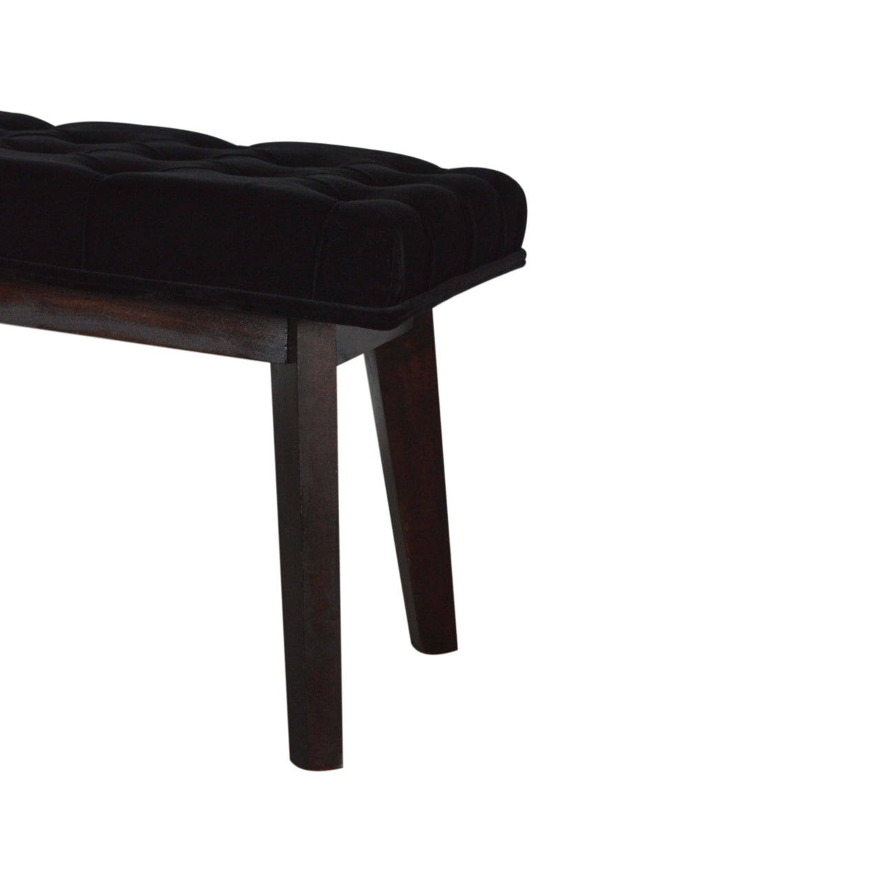 Nordic Style Black Velvet Hallway Bench