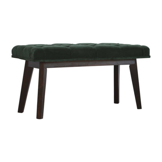 Nordic Style Emerald Velvet Hallway Bench