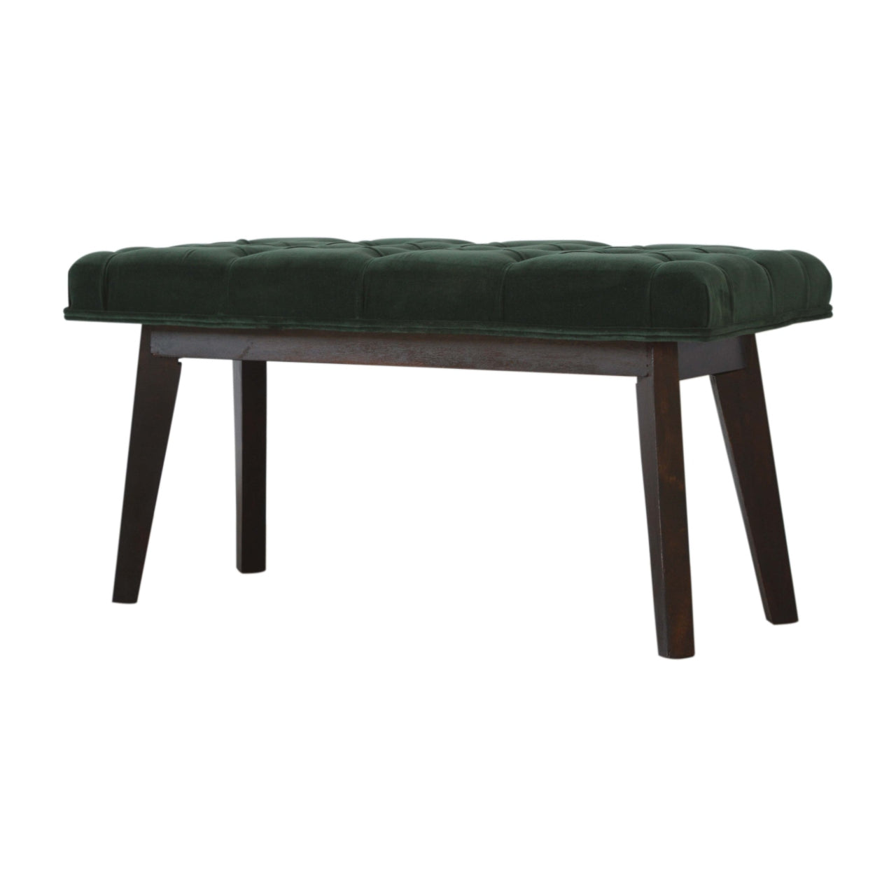 Nordic Style Emerald Velvet Hallway Bench