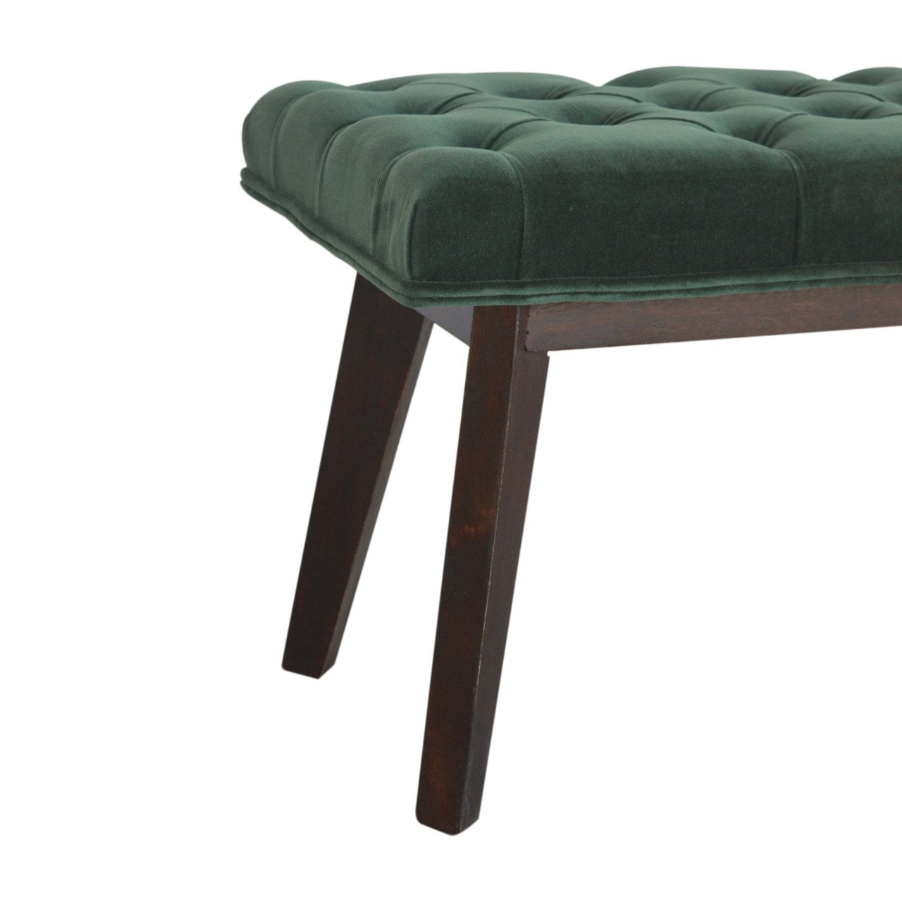 Nordic Style Emerald Velvet Hallway Bench