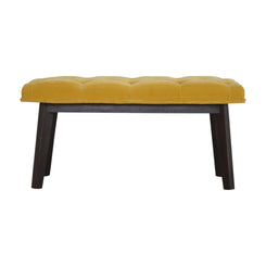 Nordic Style Mustard Velvet Hallway Bench