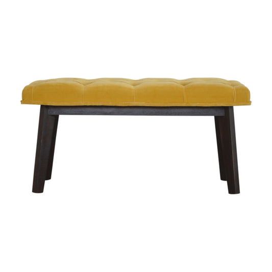 Nordic Style Mustard Velvet Hallway Bench