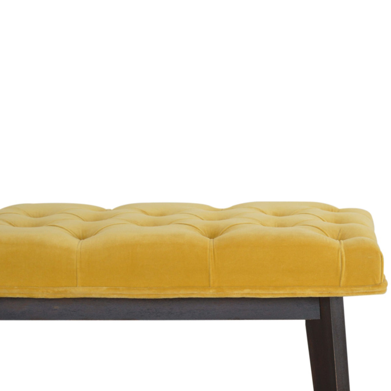 Nordic Style Mustard Velvet Hallway Bench