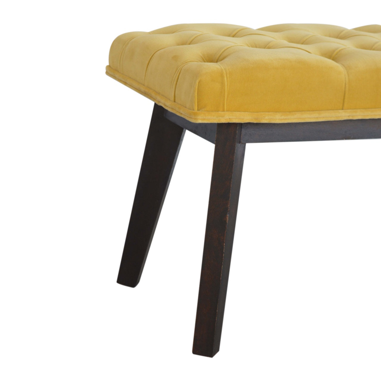 Nordic Style Mustard Velvet Hallway Bench