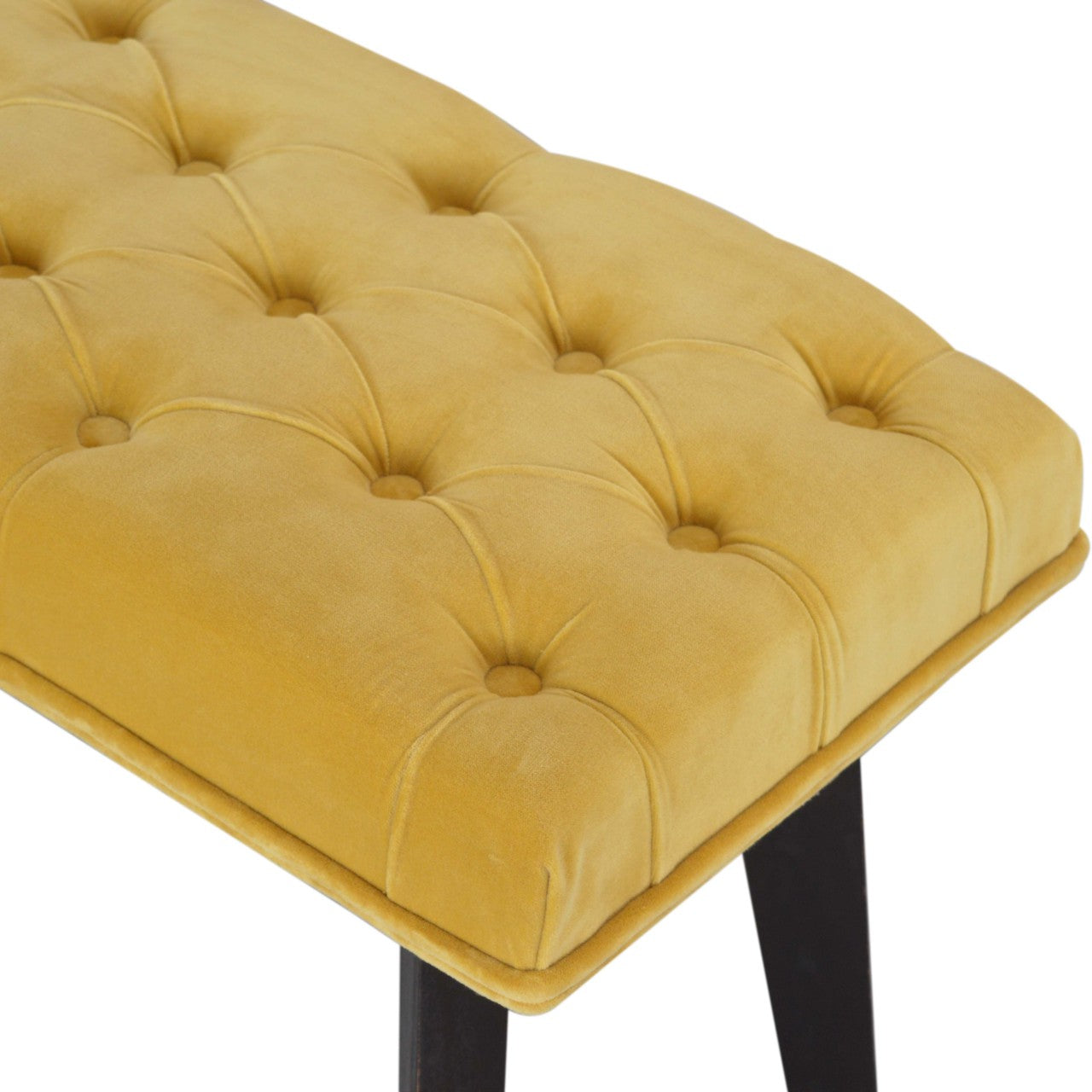 Nordic Style Mustard Velvet Hallway Bench