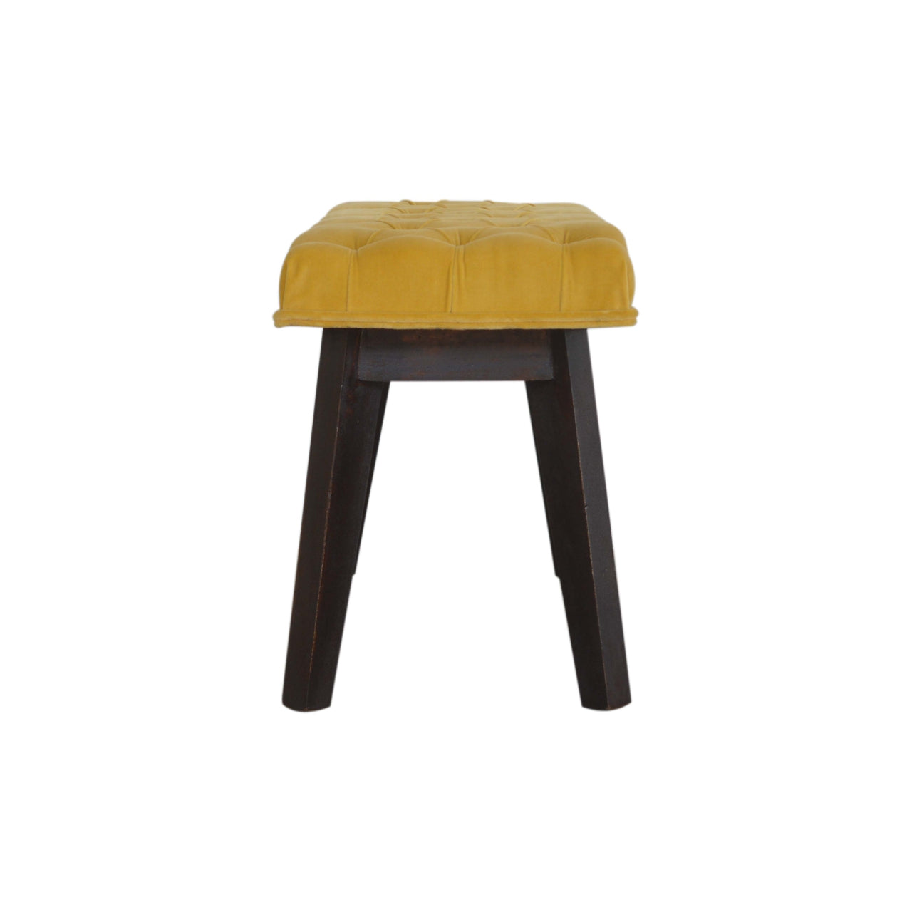 Nordic Style Mustard Velvet Hallway Bench