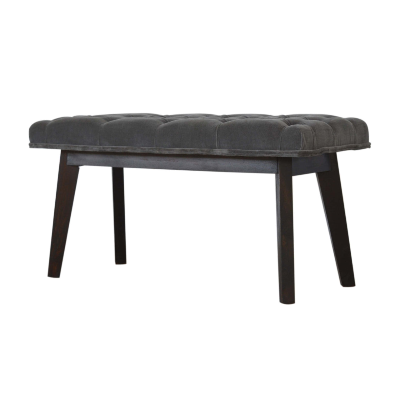 Nordic Style Grey Velvet Hallway Bench