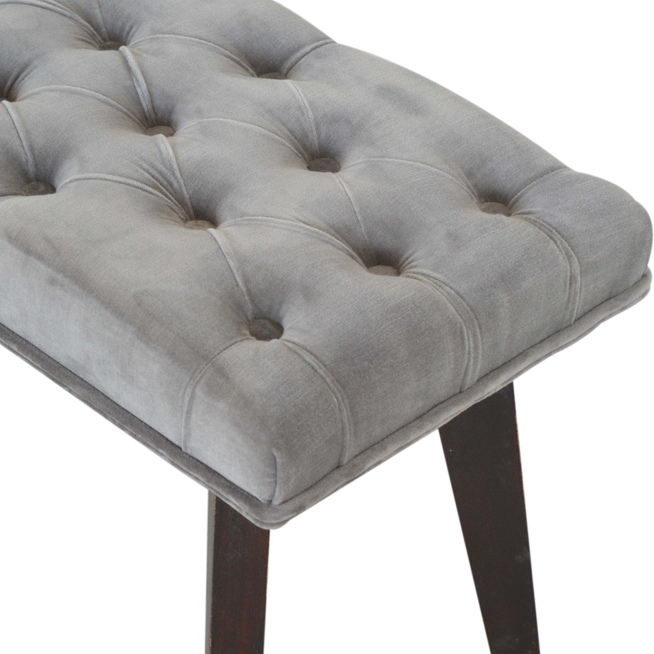 Nordic Style Grey Velvet Hallway Bench