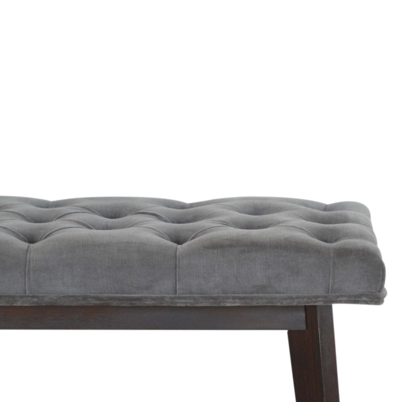 Nordic Style Grey Velvet Hallway Bench