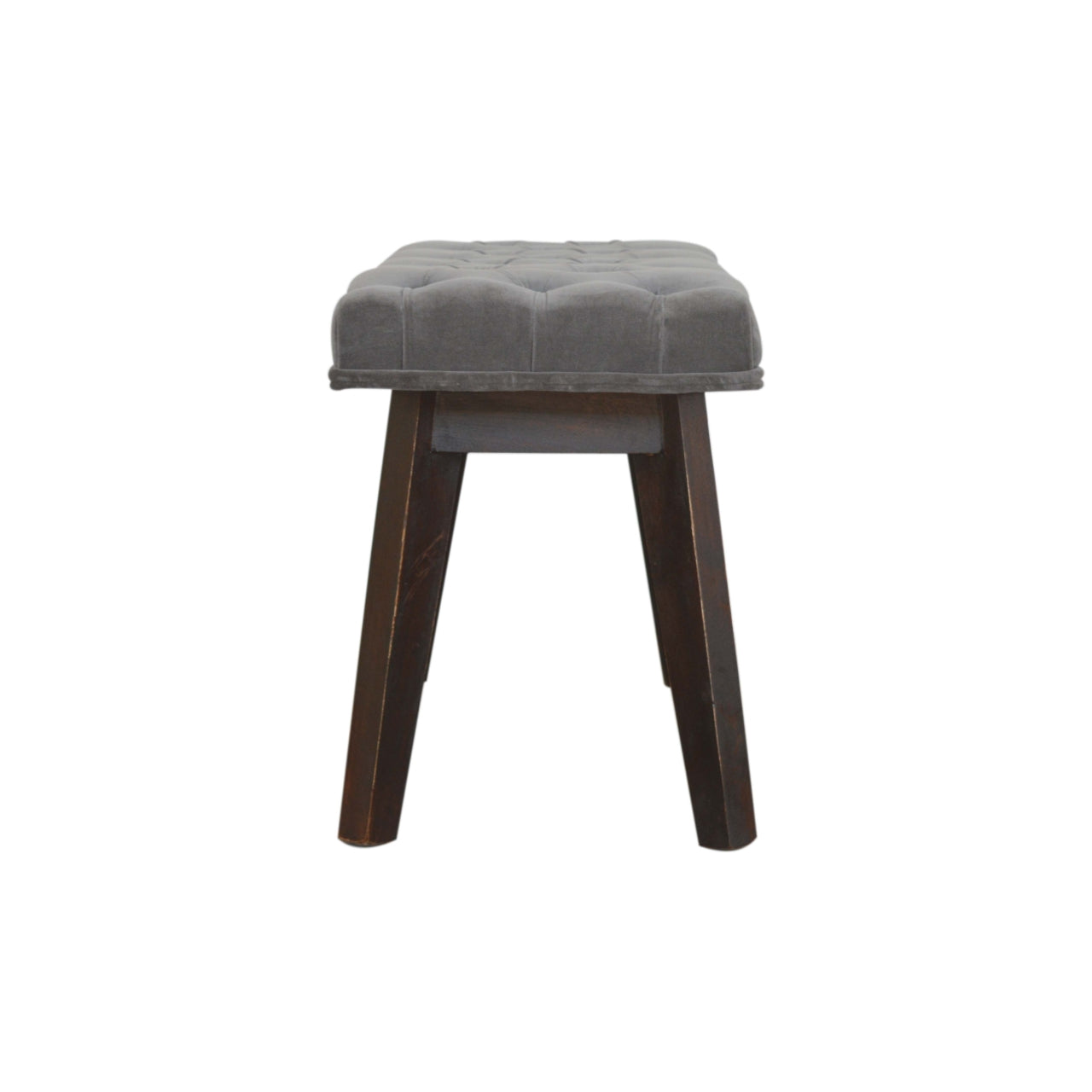 Nordic Style Grey Velvet Hallway Bench