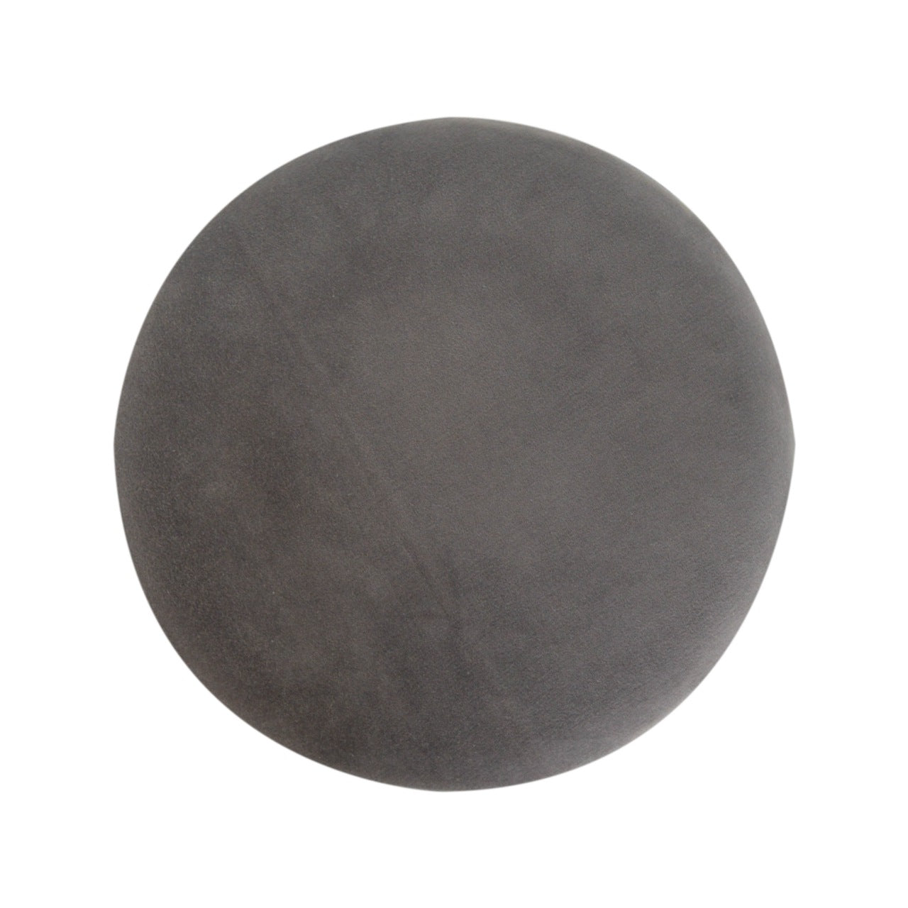 Medium Grey Velvet Footstool with Wooden Base