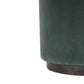 Medium Emerald Green Velvet Footstool with Wooden Base