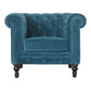 Chesterfield Teal Velvet Armchair