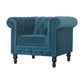 Chesterfield Teal Velvet Armchair