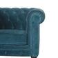 Chesterfield Teal Velvet Armchair