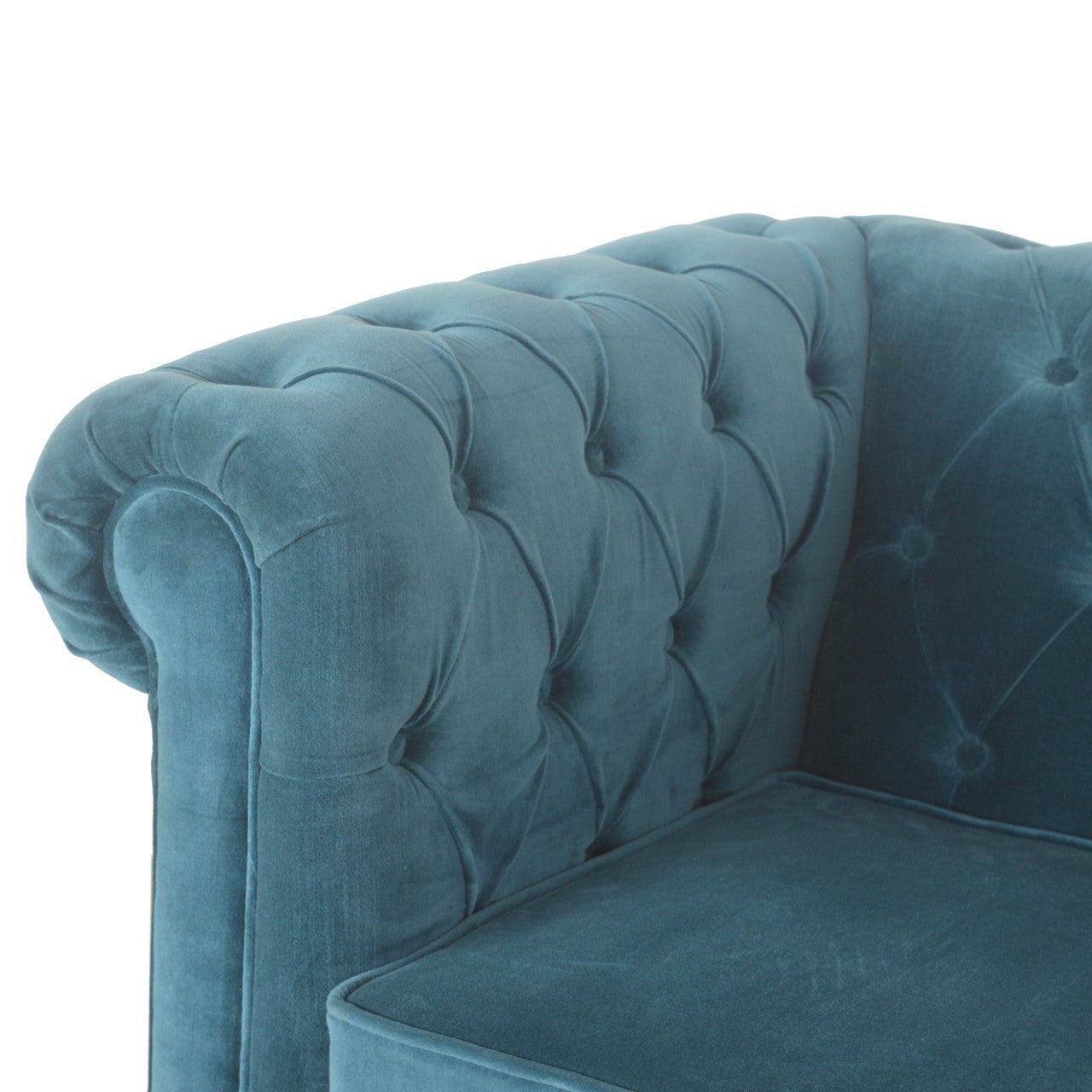 Chesterfield Teal Velvet Armchair