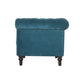 Chesterfield Teal Velvet Armchair