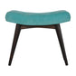 Nordic Aqua Cotton Velvet Curved Bench