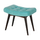 Nordic Aqua Cotton Velvet Curved Bench