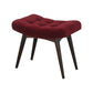Nordic Wine Red Cotton Velvet Curved Bench