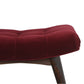 Nordic Wine Red Cotton Velvet Curved Bench