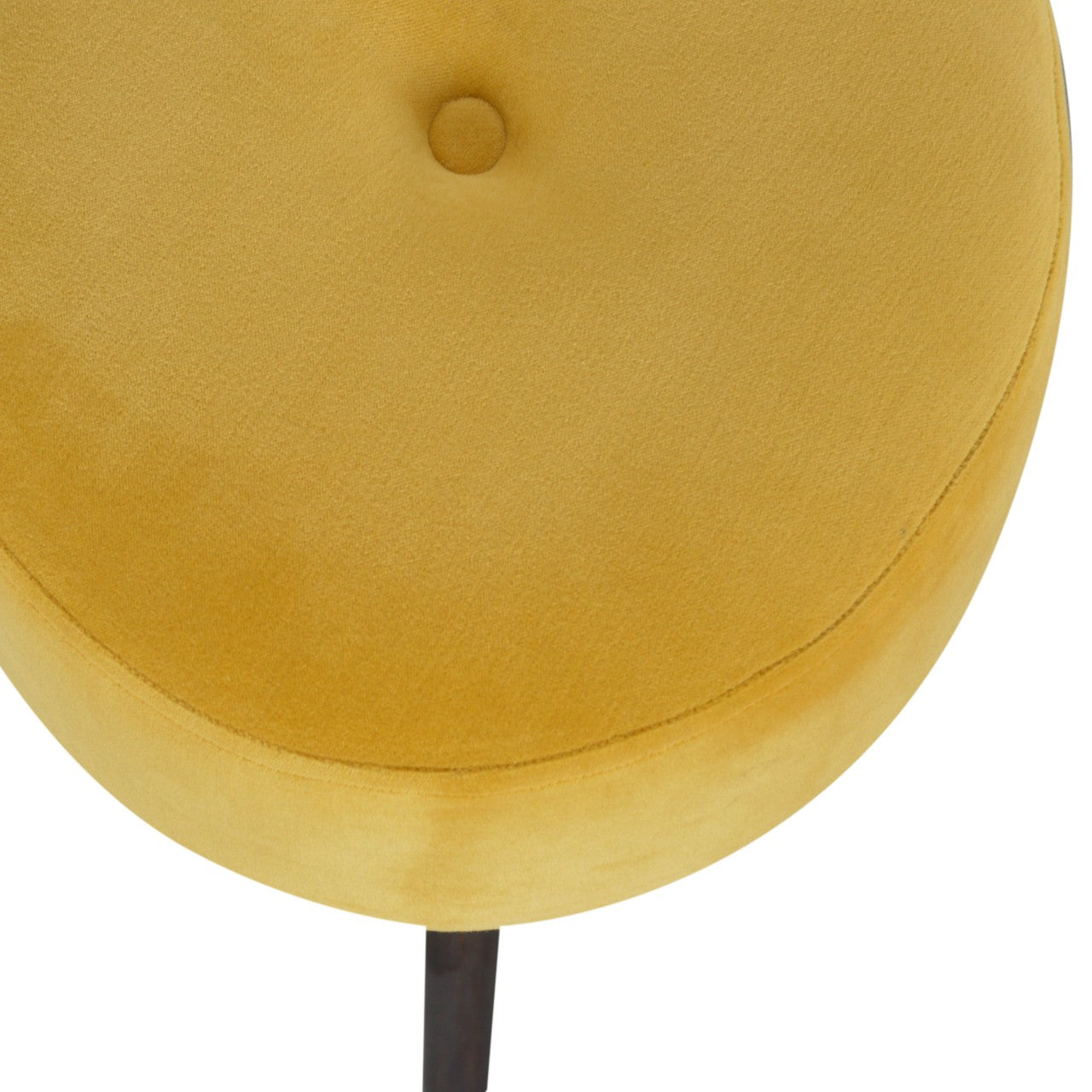 Round Tripod Footstool In Mustard Velvet