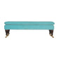 Chester Aqua Velvet Bench with Castor Feet
