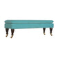 Chester Aqua Velvet Bench with Castor Feet
