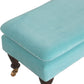 Chester Aqua Velvet Bench with Castor Feet