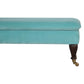 Chester Aqua Velvet Bench with Castor Feet