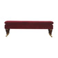 Chester Wine Red Velvet Bench with Castor Feet