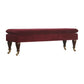Chester Wine Red Velvet Bench with Castor Feet