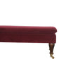 Chester Wine Red Velvet Bench with Castor Feet