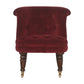 Petite Wine Red Velvet Accent Chair