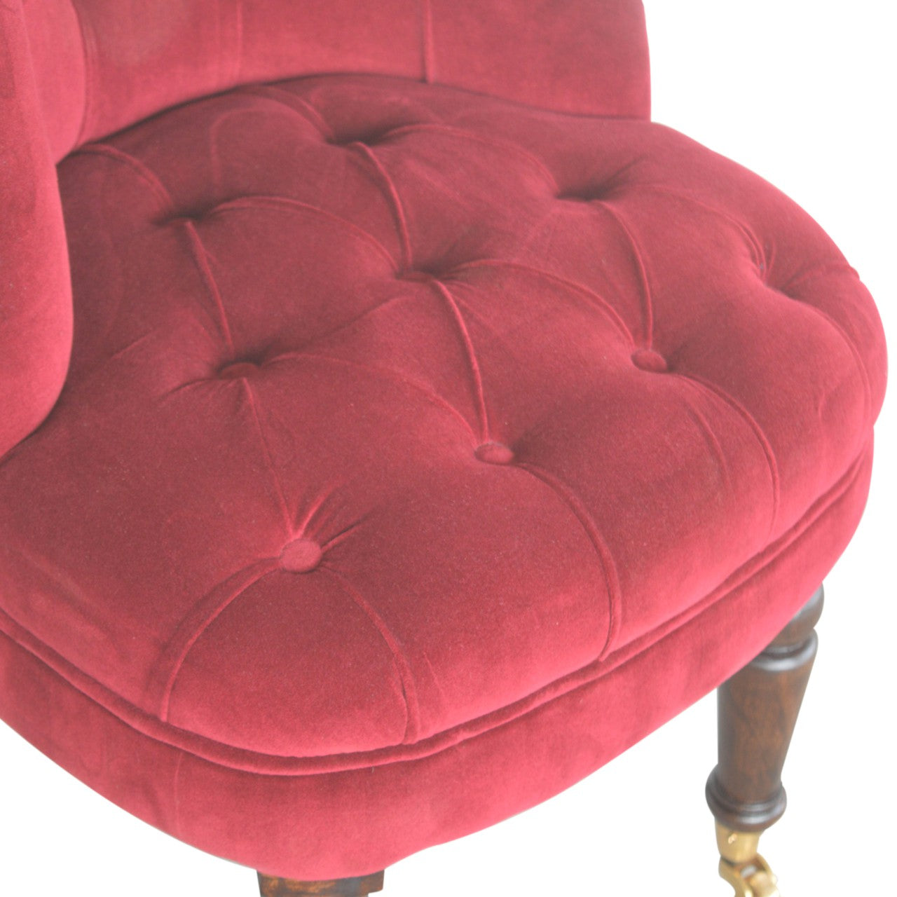 Petite Wine Red Velvet Accent Chair