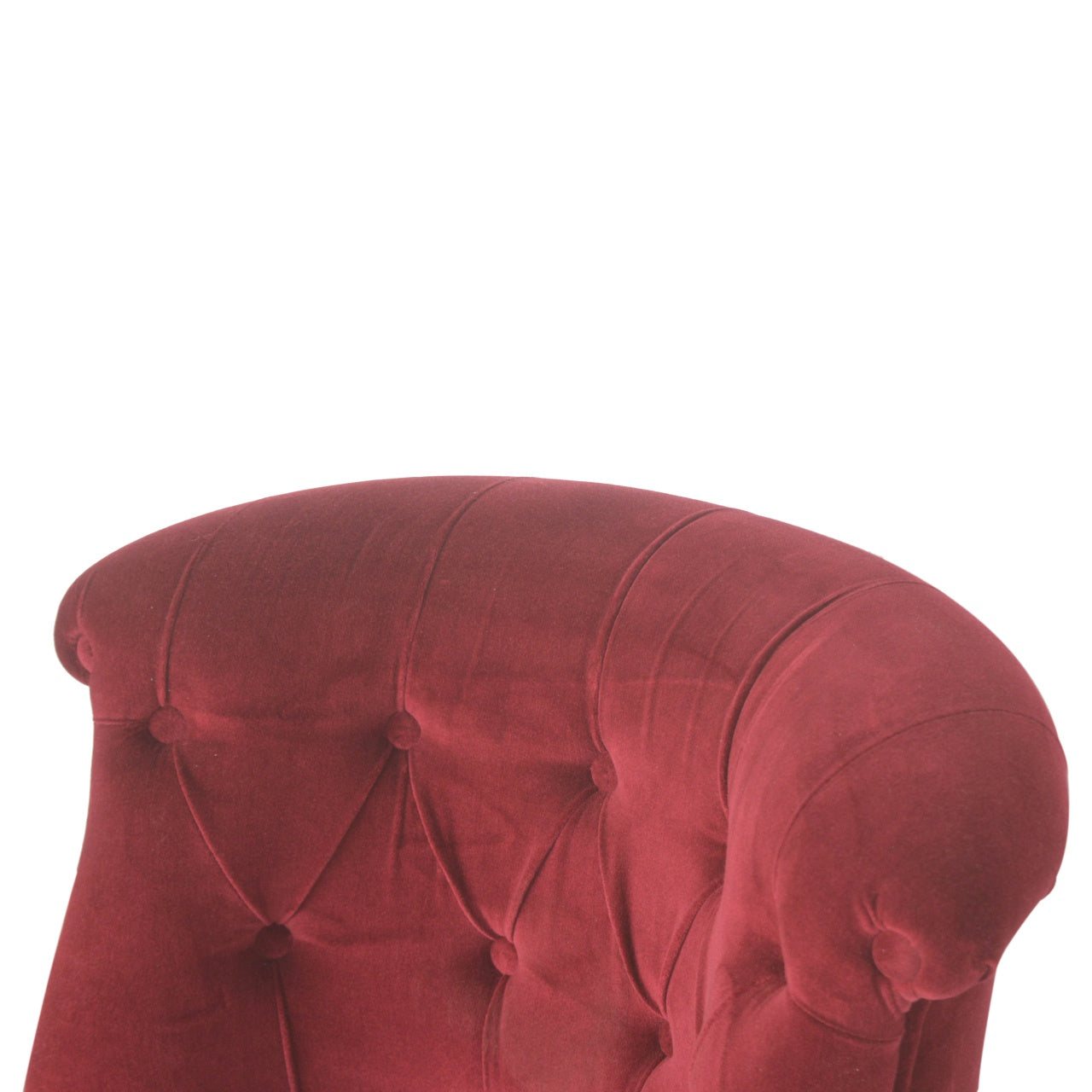 Petite Wine Red Velvet Accent Chair