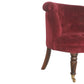 Petite Wine Red Velvet Accent Chair