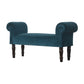 Classic Bench with Turned Feet in Teal Velvet