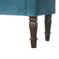 Classic Bench with Turned Feet in Teal Velvet