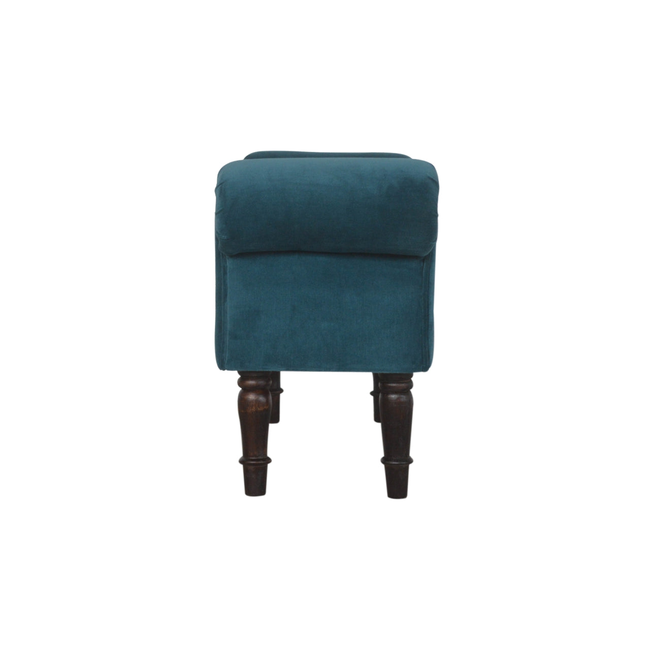 Classic Bench with Turned Feet in Teal Velvet