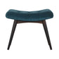 Nordic Teal Cotton Velvet Curved Bench