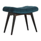 Nordic Teal Cotton Velvet Curved Bench